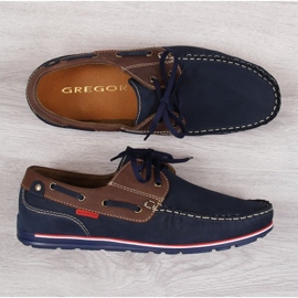 Mocasines casual hombre piel azul marino Gregor 2