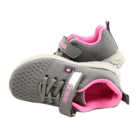 NEWS Zapatos deportivos para niños para velcro 22Z23-4843-M gris-rosa rosado 7