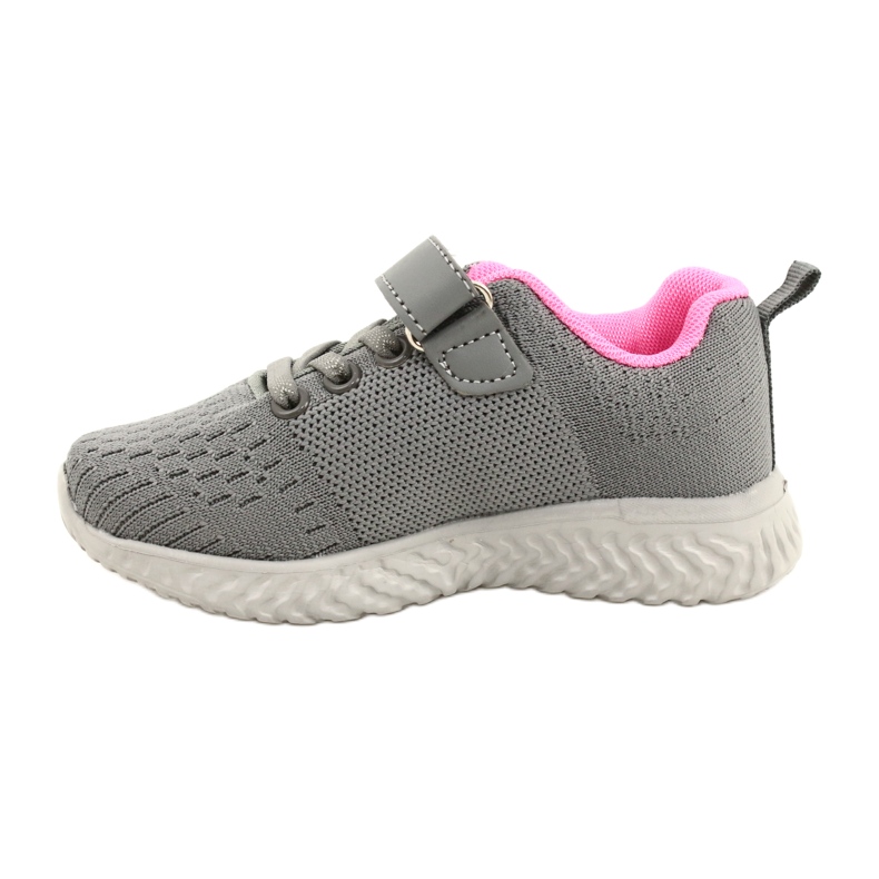 NEWS Zapatos deportivos para niños para velcro 22Z23-4843-M gris-rosa rosado 3