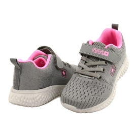 NEWS Zapatos deportivos para niños para velcro 22Z23-4843-M gris-rosa rosado 5