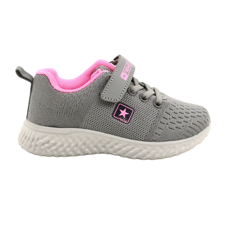 NEWS Zapatos deportivos para niños para velcro 22Z23-4843-M gris-rosa rosado 2