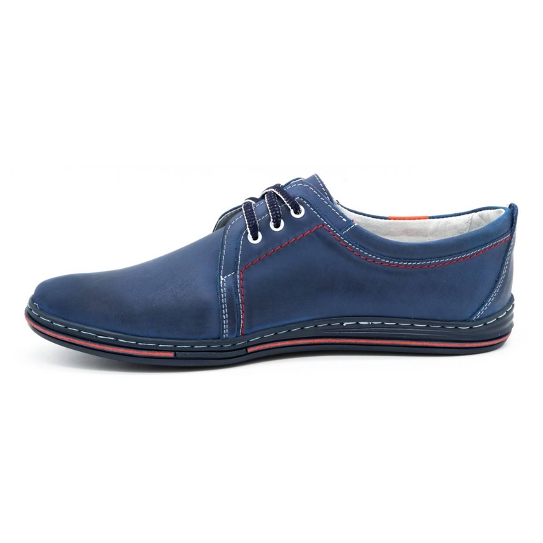Polbut Zapatos de cuero para hombres 343 azul marino 1