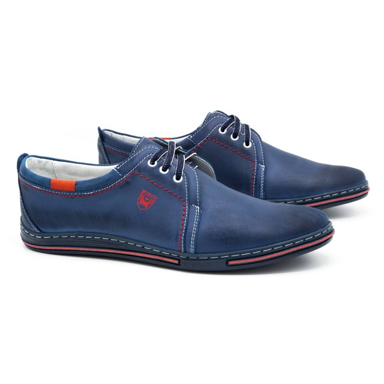 Polbut Zapatos de cuero para hombres 343 azul marino 2
