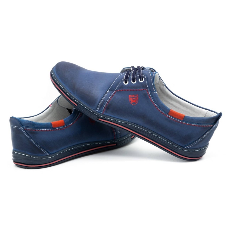 Polbut Zapatos de cuero para hombres 343 azul marino 5