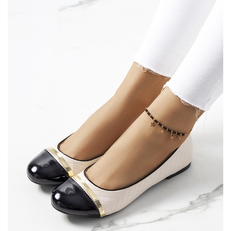 Bailarinas de mujer beige Petra negro 1