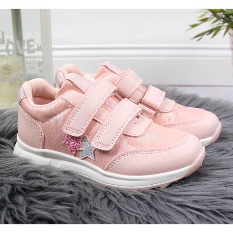 Deportivas Jr American Club Velcro Rosa 2