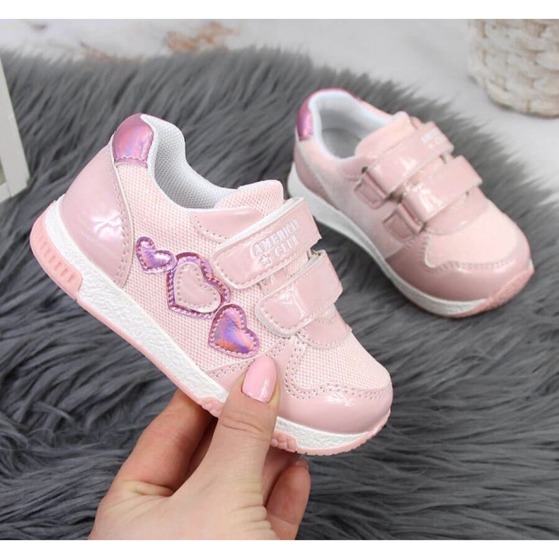 Deportivas Jr American Club Velcro Rosa 1
