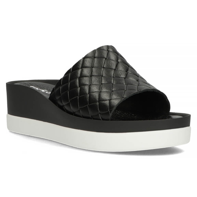 Babuchas de piel Filippo 40245 negro 1