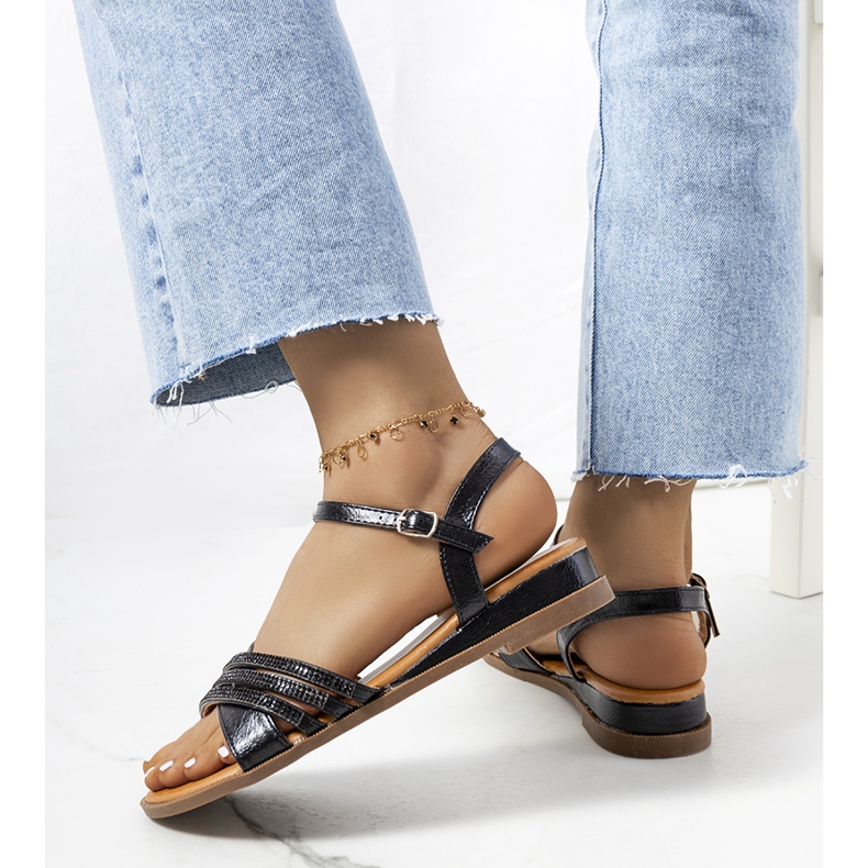 Sandalias negras con circonita Parade negro 1 Sandalias negras con circonita Parade negro 1