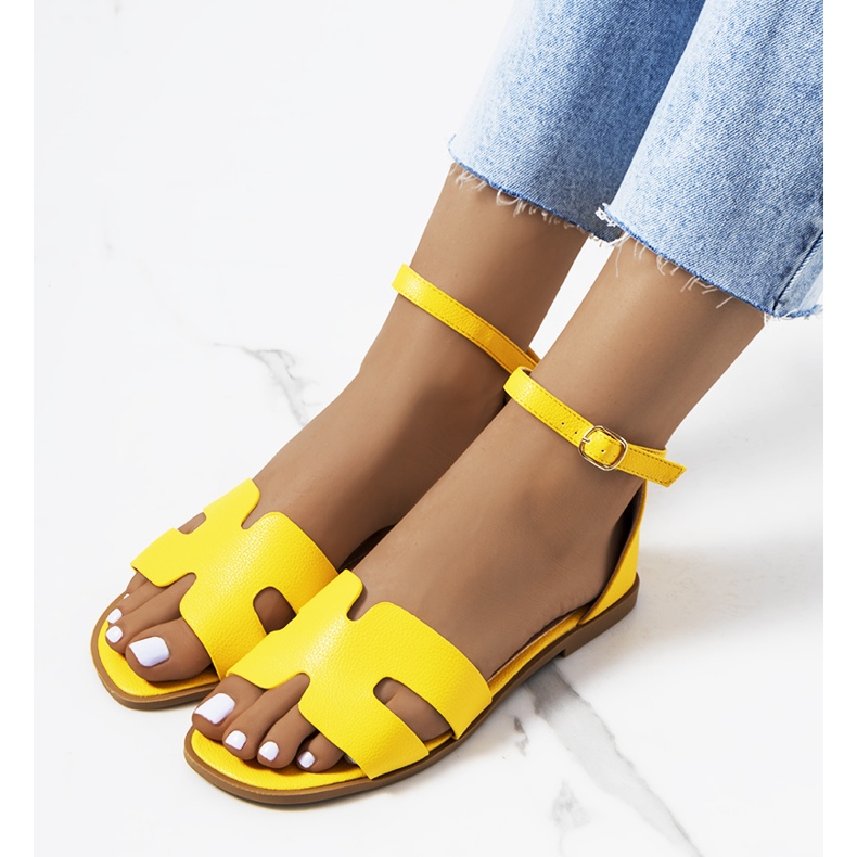 Sandalias mujer Mudie amarillo 1