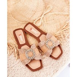 PS1 Pantuflas De Mujer Cómodas Con Adorno Ginera Beige 5
