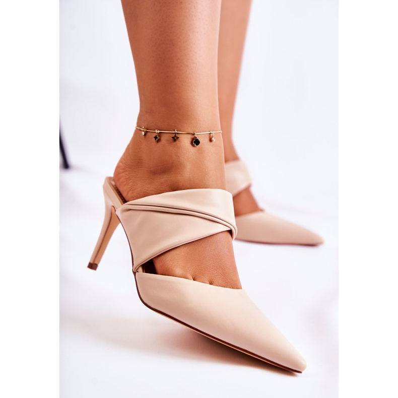 PS1 Zapatillas de cuero en un tacón alto Aveline beige 2 PS1 Zapatillas de cuero en un tacón alto Aveline beige 2