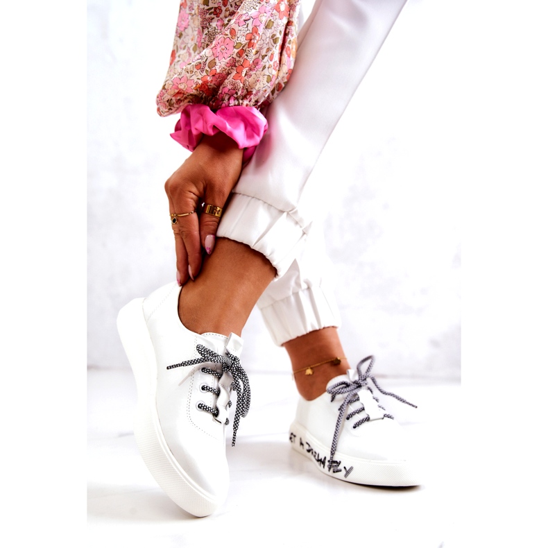 S.Barski Zapatillas Mujer De Piel Con Plataforma Blanco Marien 2