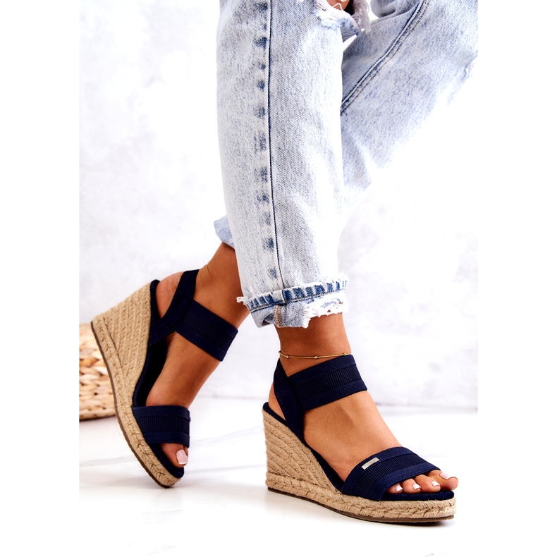 Sandalias Mujer Con Cuña Big Star JJ274977 Azul Marino 3