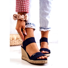 Sandalias Mujer Con Cuña Big Star JJ274977 Azul Marino 1