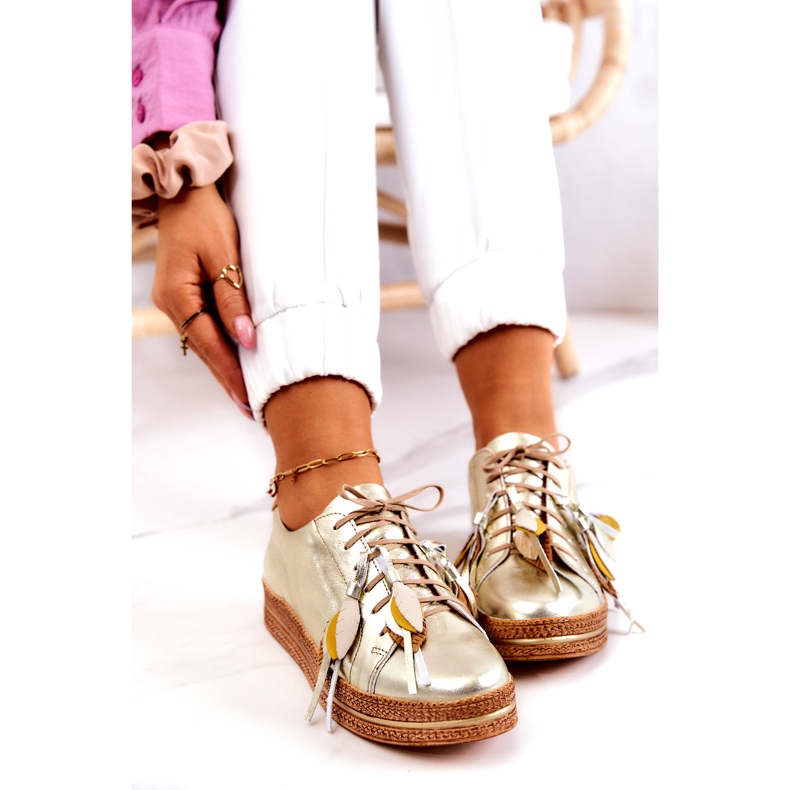 Maciejka 04550-25 Zapatos de cuero dorado 5