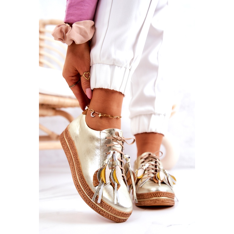 Maciejka 04550-25 Zapatos de cuero dorado 2