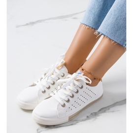 Deportivas de mujer Impi en blanco y dorado 2