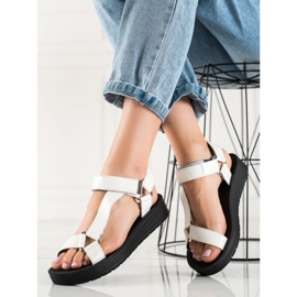 Cm Paris Sandalias blancas en la plataforma blanco negro 1