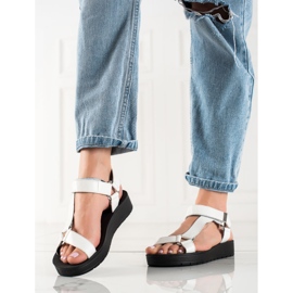Cm Paris Sandalias blancas en la plataforma blanco negro 2