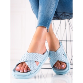 Bestelle Pantuflas Trenzadas azul 2