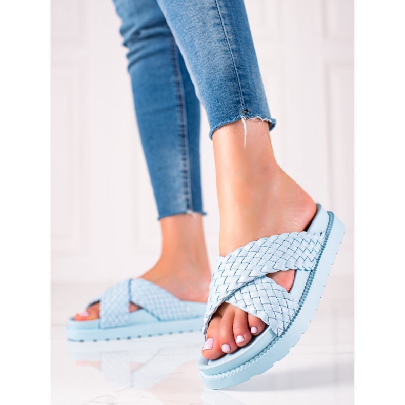 Bestelle Pantuflas Trenzadas azul 1