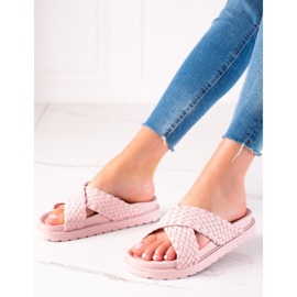 Bestelle Pantuflas Trenzadas rosa 1