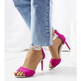 Sandalias tacón Vásquez rosas 1