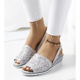 Sandalias de cuña plateadas Sheripov plata 1