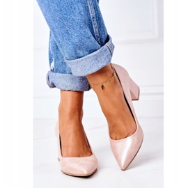 Zapatos De Salón De Satén Con Estampado Animal Lewski Shoes 2801 Rosa 1