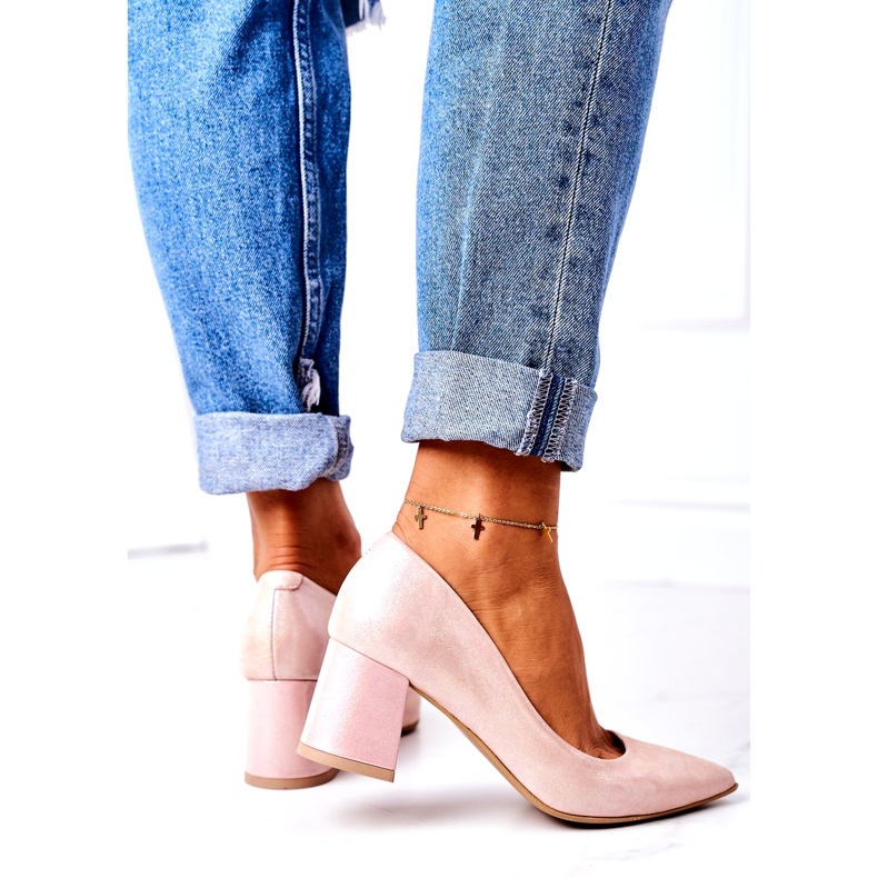 Zapatos De Salón De Satén Con Estampado Animal Lewski Shoes 2801 Rosa rosado 4