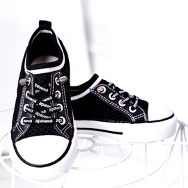 Apawwa Zapatos deportivos negros Airy Kids Club para niños 3