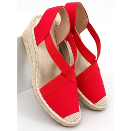 Alpargatas Sandalias cuña Dolor Rojo 5
