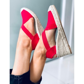 Alpargatas Sandalias cuña Dolor Rojo 2