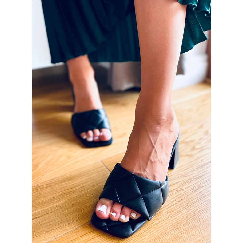 Babucha tacón ancho Helen Negro 1