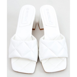 Zapatillas tacón ancho Helen White blanco 2