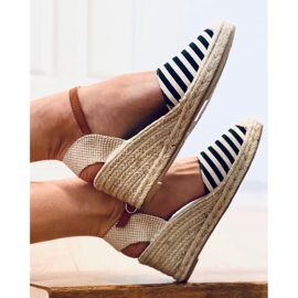 Alpargatas Irma Rayas Azules beige azul marino 4