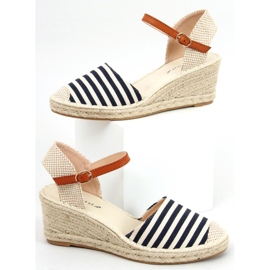 Alpargatas Irma Rayas Azules beige azul marino 1