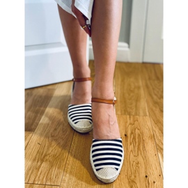 Alpargatas Irma Rayas Azules beige azul marino 2