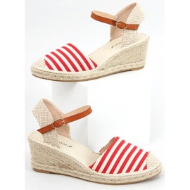 Alpargatas Irma Red rayas beige rojo 1