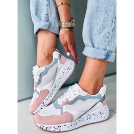 Zapatillas de mujer Truth White blanco azul rosado plata 1