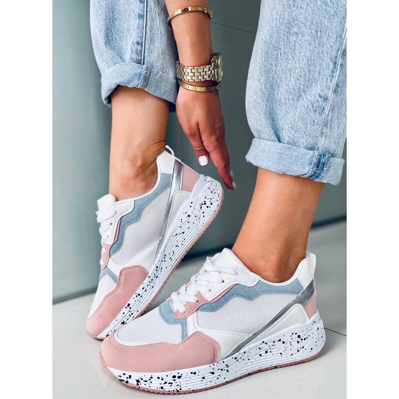 Zapatillas de mujer Truth White blanco azul rosa plata 1