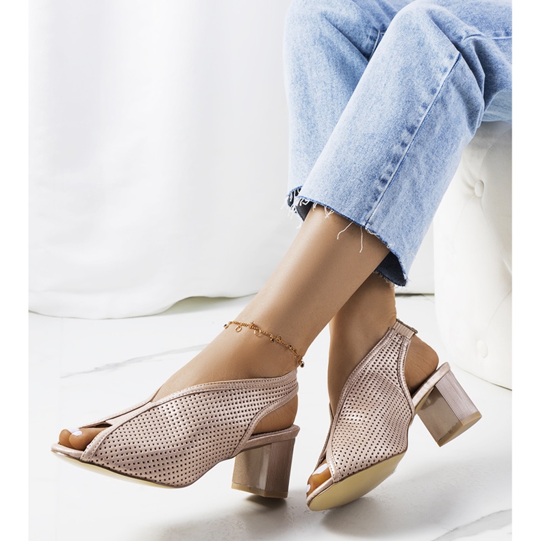 Sandalias rosas Rush caladas dorado 1