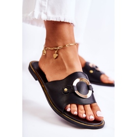 Vinceza Babucha Mujer Piel Adorno Marinell Negro 3