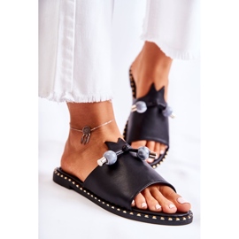 Vinceza Pantuflas Clásicas De Mujer Con Lazo Negro Cassia 1