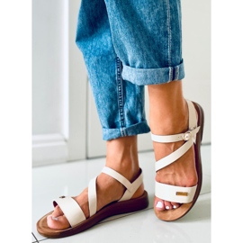 Sandalias mujer Beige Hoja 2