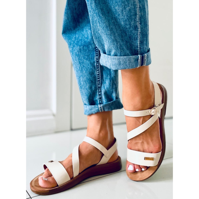 Sandalias mujer Beige Hoja 2