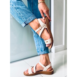Sandalias mujer Beige Hoja 5