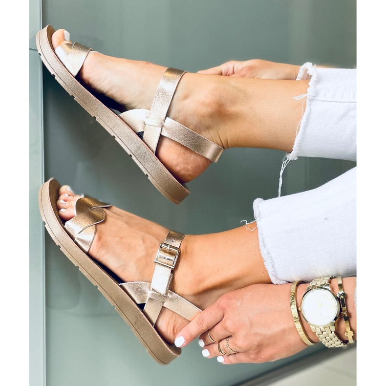 Sandalias mujer Olivo Champán rosado 2