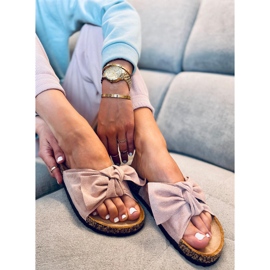 Babucha Corcho Lazo Rosa Lila rosado 5